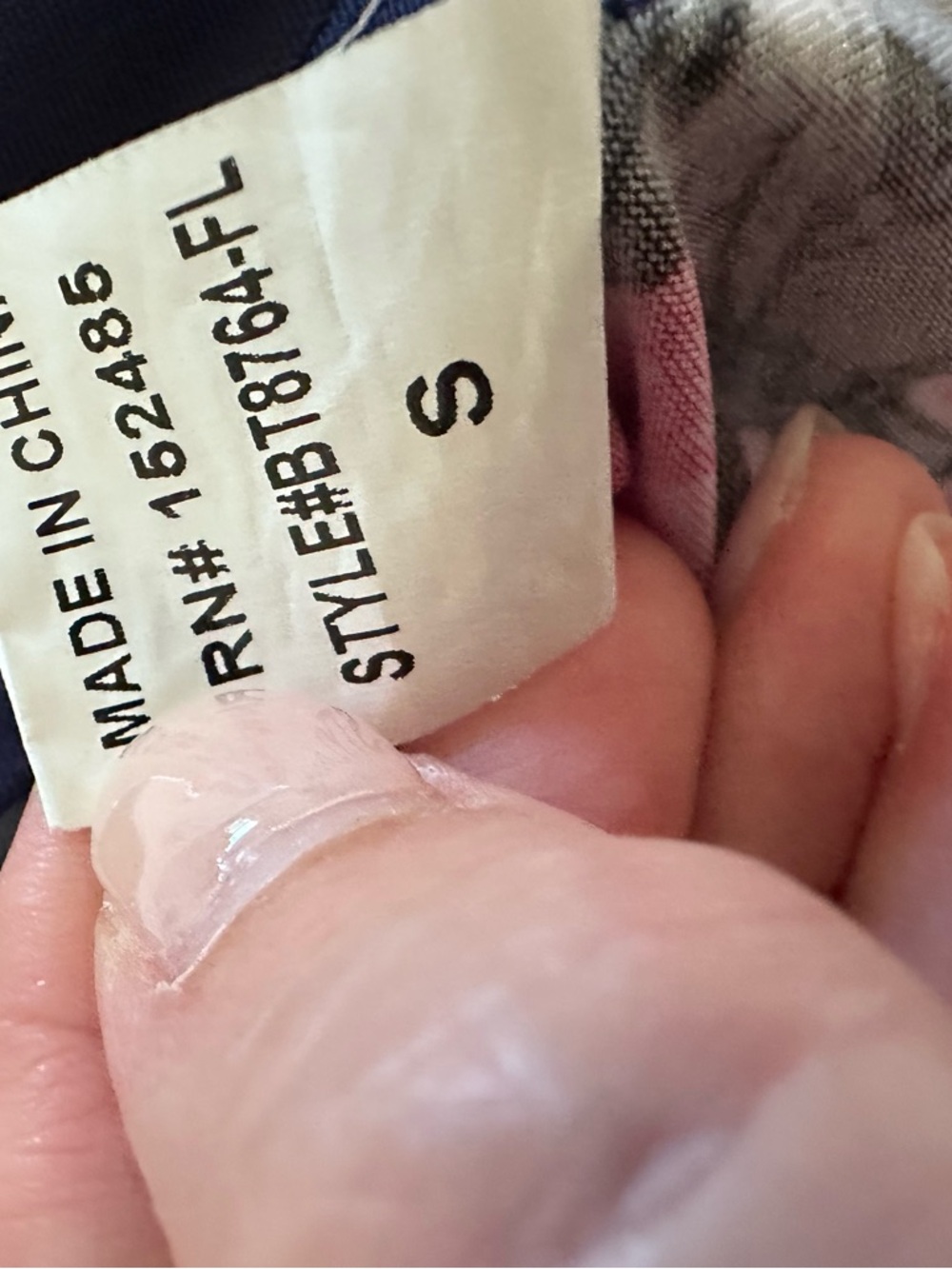 Papermoon Navy Floral Strappy Women's Tank Top - Picture 5 of 5